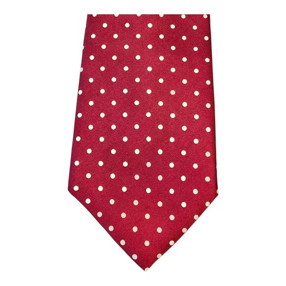 Vintage Bert Pulitzer Necktie Red White Polka Dot 100% Silk Classic Width USA - Picture 6 of 6